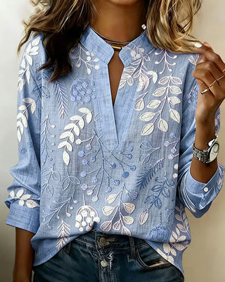 Eleni™ | Bluse mit floralem Druck und hohem Kragen