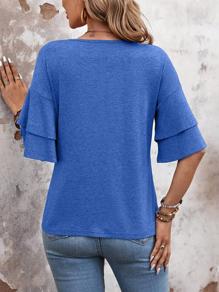 Hazel™ - T-Shirt mit V-Ausschnitt und weiten Ärmeln