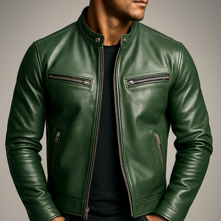 Herren Bikerjacke mit Reißverschluss und Taschen