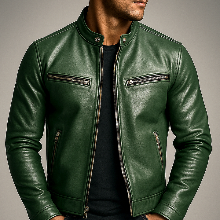 Herren Bikerjacke mit Reißverschluss und Taschen
