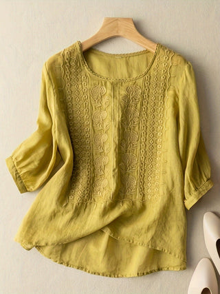Josie™ - Frauen Bestickte Bluse