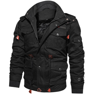 Herren gefütterte Utility-Feldjacke mit Kordelzug und Taschen