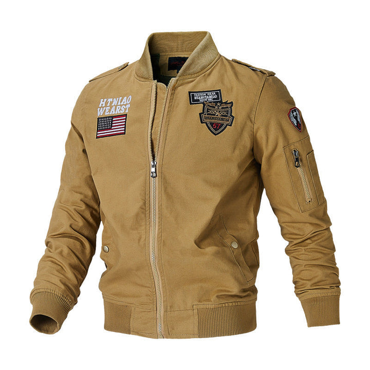 Herren Bomberjacke mit Patch-Applikationen und Ärmeltasche
