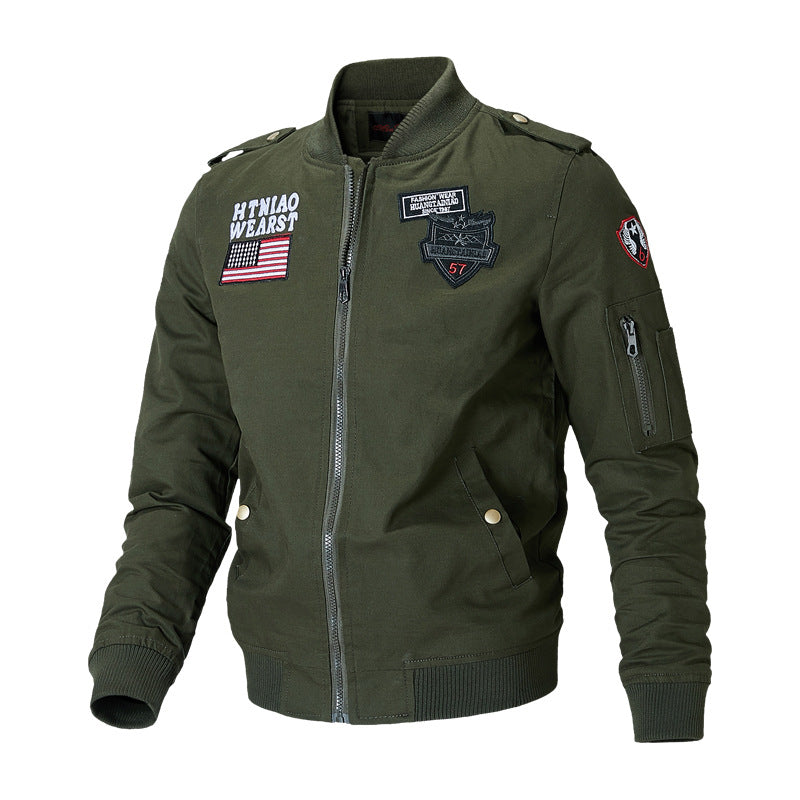 Herren Bomberjacke mit Patch-Applikationen und Ärmeltasche