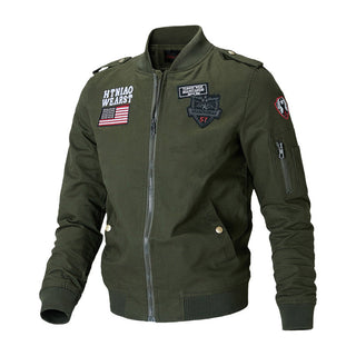 Herren Bomberjacke mit Patch-Applikationen und Ärmeltasche