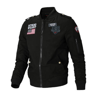 Herren Bomberjacke mit Patch-Applikationen und Ärmeltasche