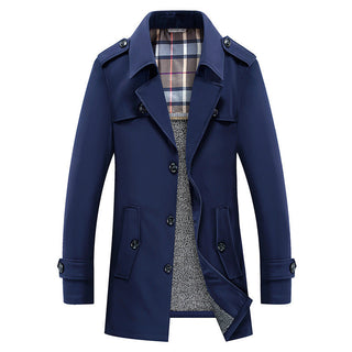 Herren Trenchcoat mit gesteppter Thermofütterung und kariertem Innenfutter