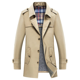 Herren Trenchcoat mit gesteppter Thermofütterung und kariertem Innenfutter