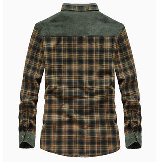Herren Hemdjacke mit Karomuster und Taschen