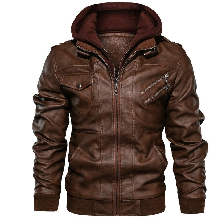 Herren Jacke mit abnehmbarer Kapuze und Taschen
