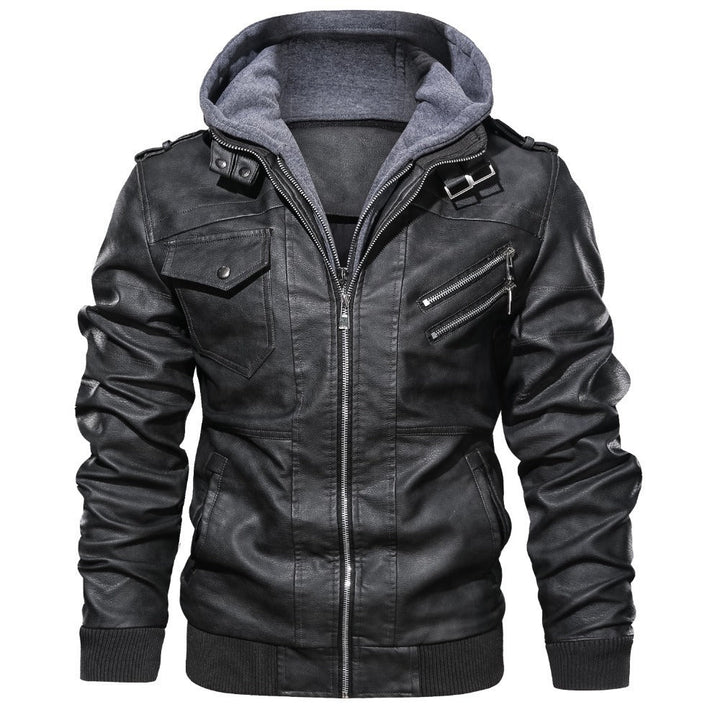 Herren Jacke mit abnehmbarer Kapuze und Taschen