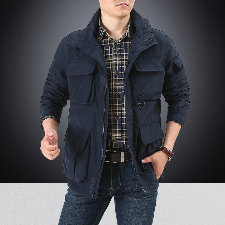 Herren Utility-Fieldjacke mit Klapp- und Reißverschlusstaschen