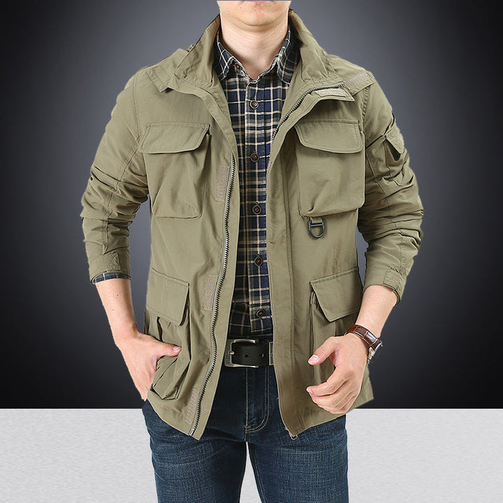 Herren Utility-Fieldjacke mit Klapp- und Reißverschlusstaschen