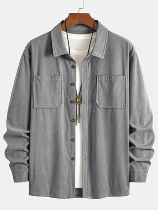 Bryce | Herren Langarm-Overshirt mit Taschen und Knöpfen