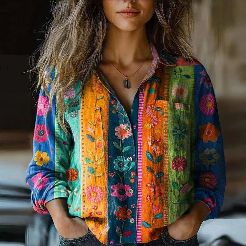 Lily™ - Bedruckte Vintage-Bluse