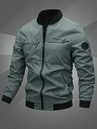 Finn - Lässige Bomberjacke Mit Gesticktem Buchstaben Für Männer