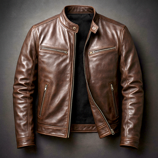 Herren Bikerjacke mit Reißverschluss und Taschen
