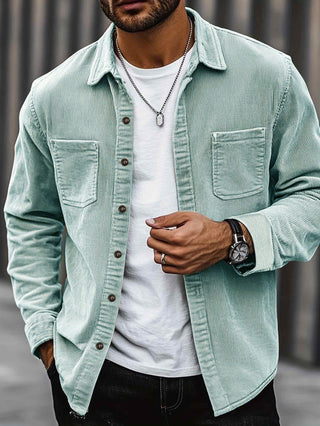 Johan | Herren Hemdjacke mit Knöpfen und Taschen
