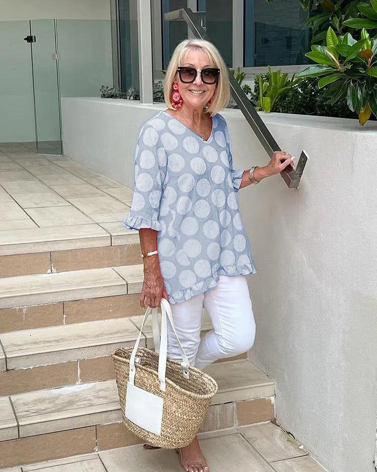 Chloe™ - Stylische V-Ausschnitt Bluse