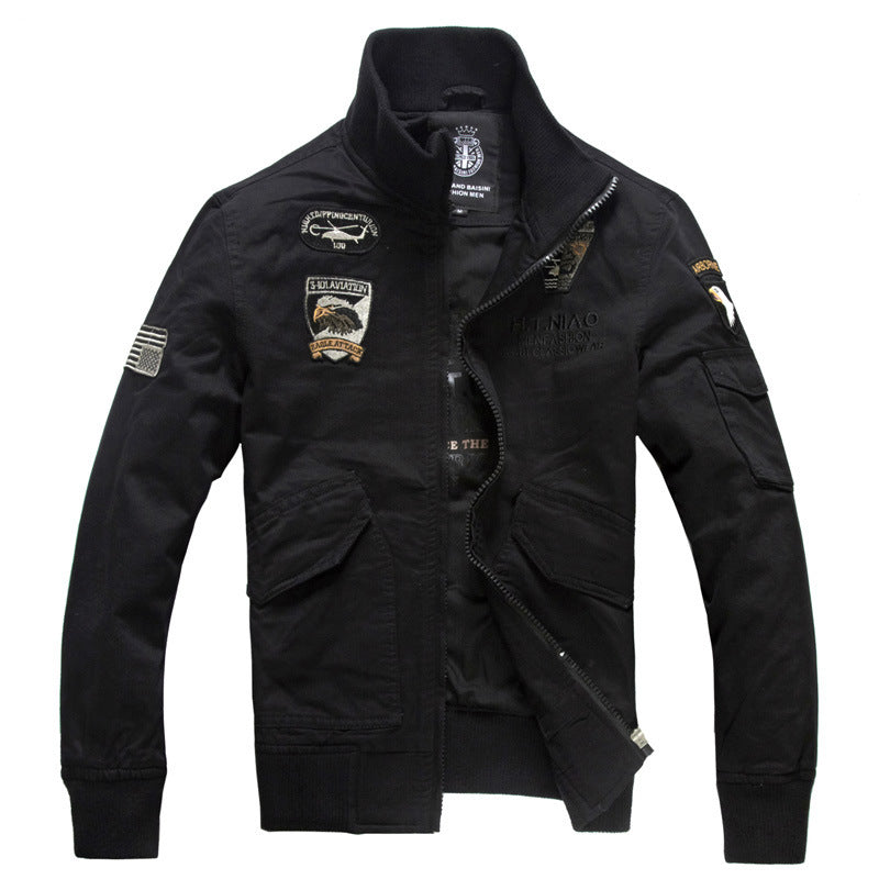 Herren Langarmjacke im Militärstil mit Taschen
