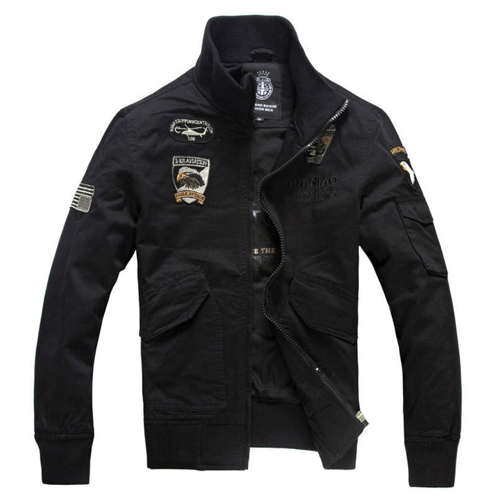 Herren Langarmjacke im Militärstil mit Taschen