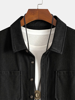 Bryce | Herren Langarm-Overshirt mit Taschen und Knöpfen