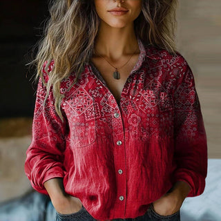 Lily™ - Bedruckte Vintage-Bluse