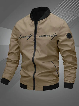 Finn - Lässige Bomberjacke Mit Gesticktem Buchstaben Für Männer
