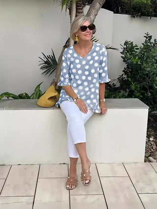 Chloe™ - Stylische V-Ausschnitt Bluse