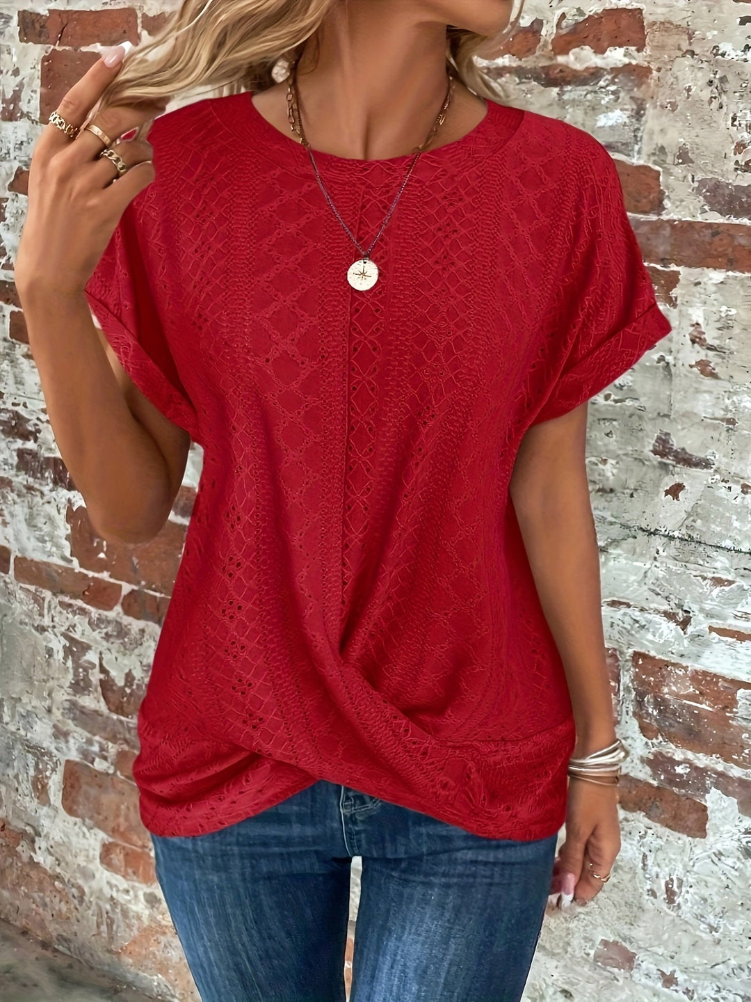 Carrie™ - Bequemes T-Shirt mit Twist-Saum