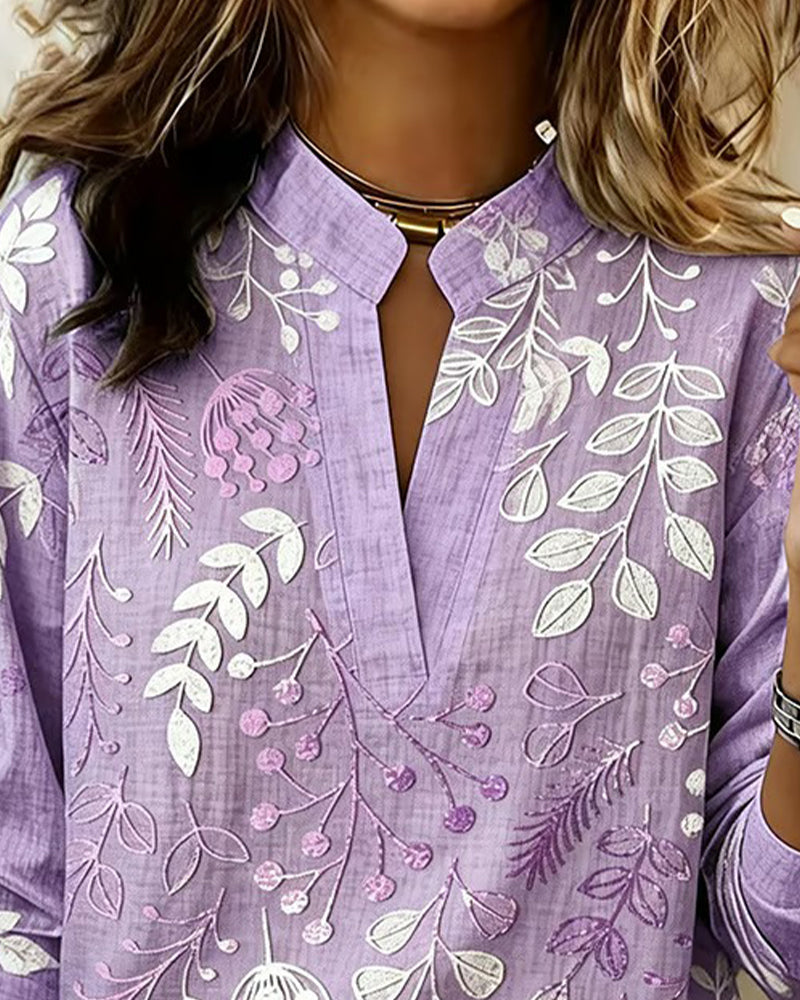 Eleni™ | Bluse mit floralem Druck und hohem Kragen
