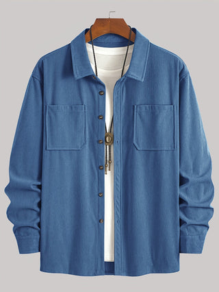Bryce | Herren Langarm-Overshirt mit Taschen und Knöpfen