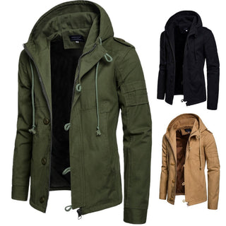 Herren Kapuzenjacke mit Kordelzug und Taschen