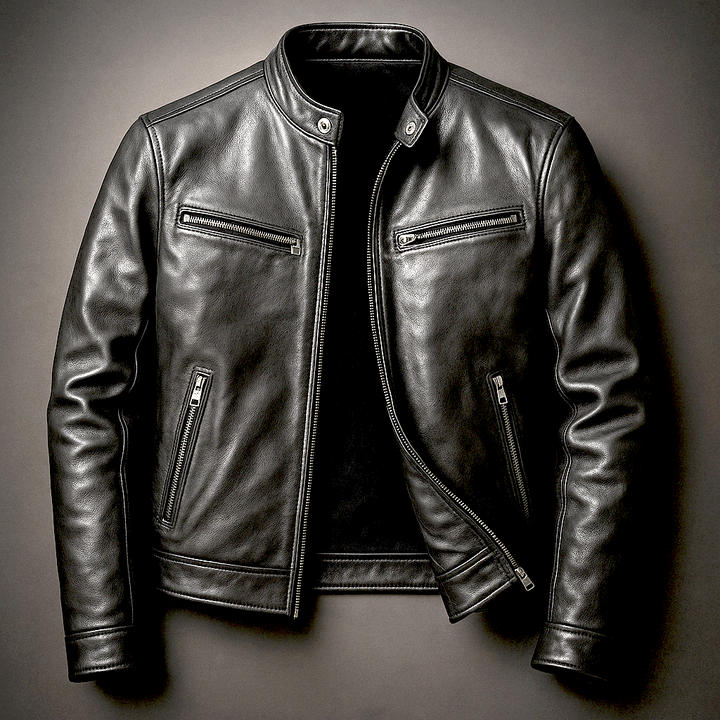 Herren Bikerjacke mit Reißverschluss und Taschen