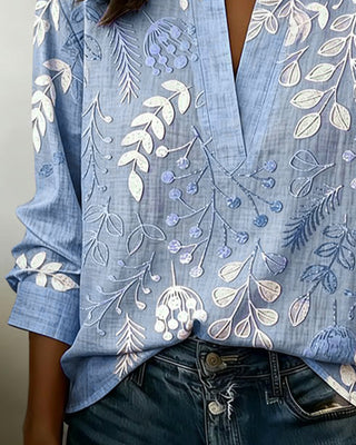 Eleni™ | Bluse mit floralem Druck und hohem Kragen