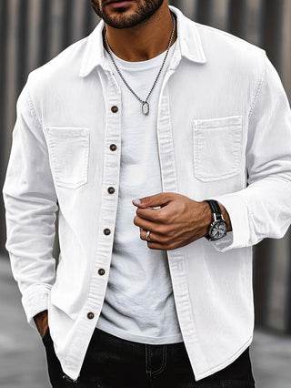 Bryce | Herren Langarm-Overshirt mit Taschen und Knöpfen