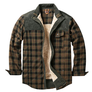Herren Hemdjacke mit Karomuster und Taschen