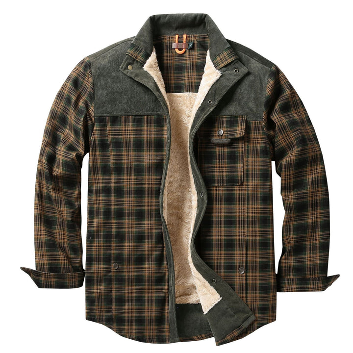 Herren Hemdjacke mit Karomuster und Taschen