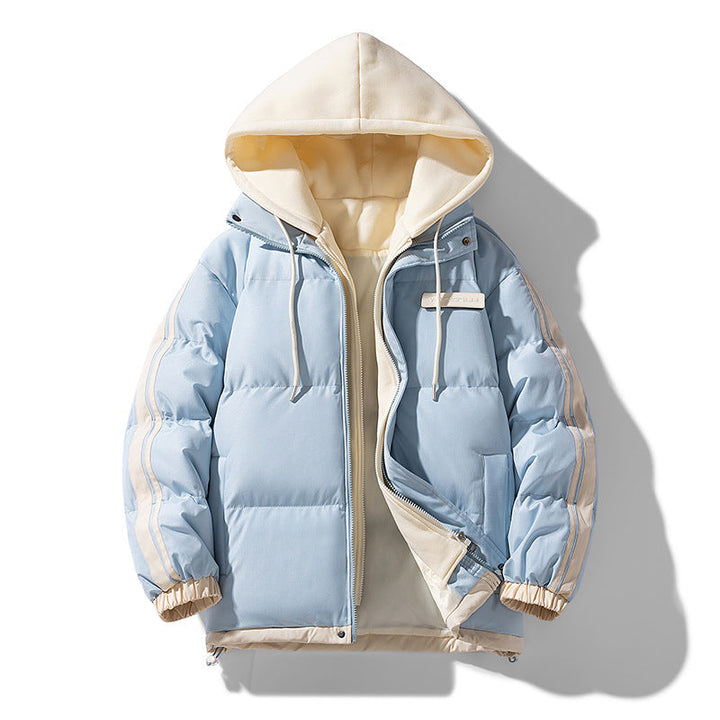 Herren wattierter Parka mit innenliegendem Hoodie und Zwei-Wege-Reißverschluss