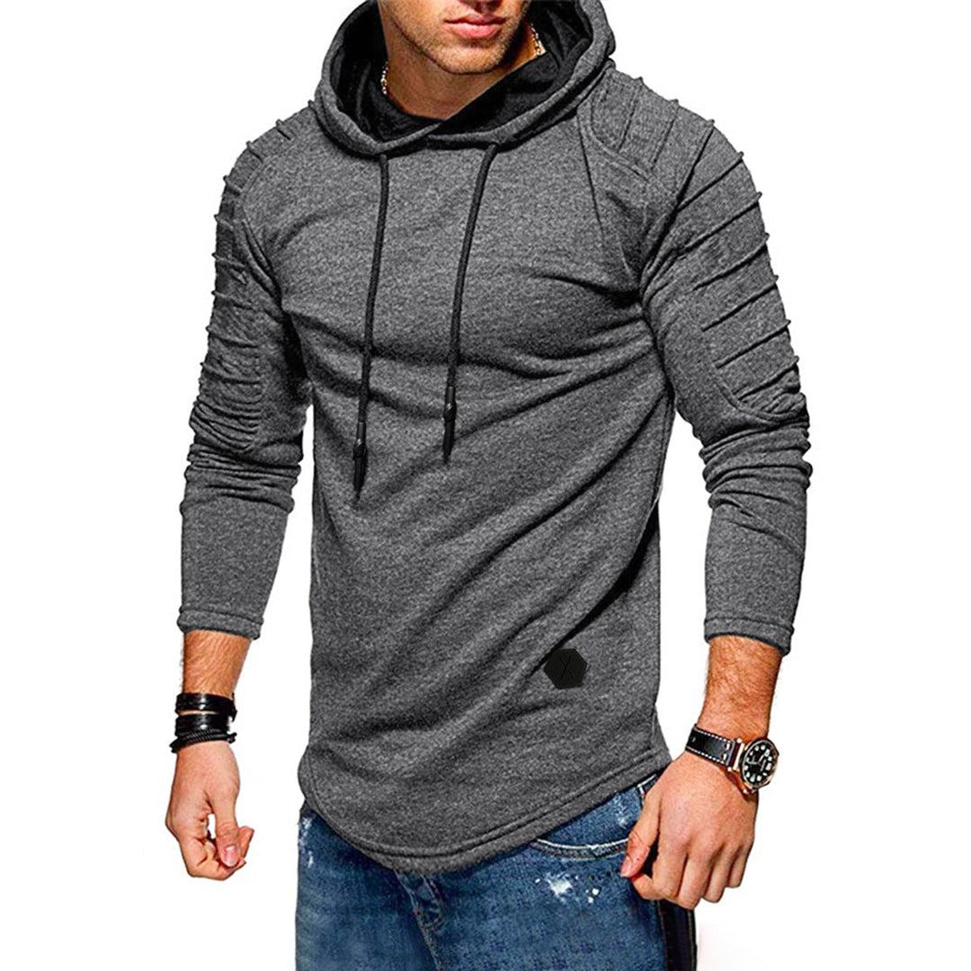 Herren Longline-Hoodie mit Kordelzug und langen Ärmeln