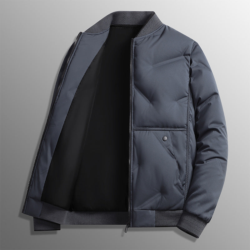 Herren Langarm Steppjacke mit Knöpfen und Taschen