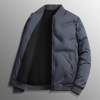 Herren Langarm Steppjacke mit Knöpfen und Taschen