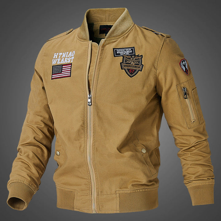 Herren Langarm Bomberjacke mit Taschen