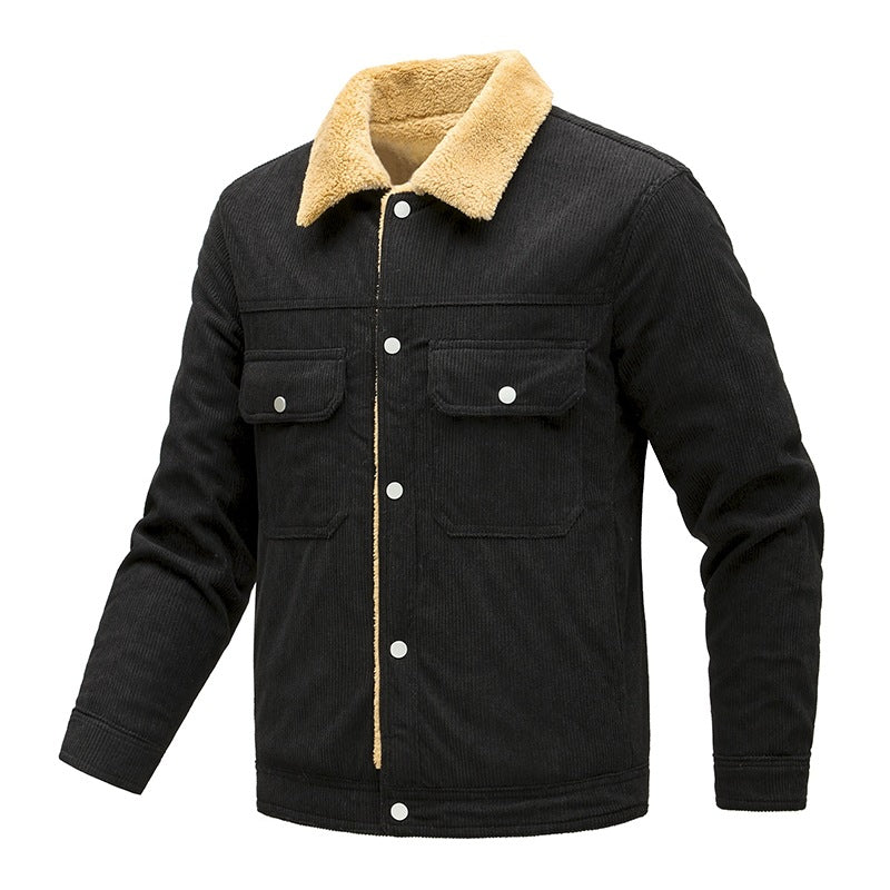 Herren Langarmjacke mit Knöpfen und Taschen