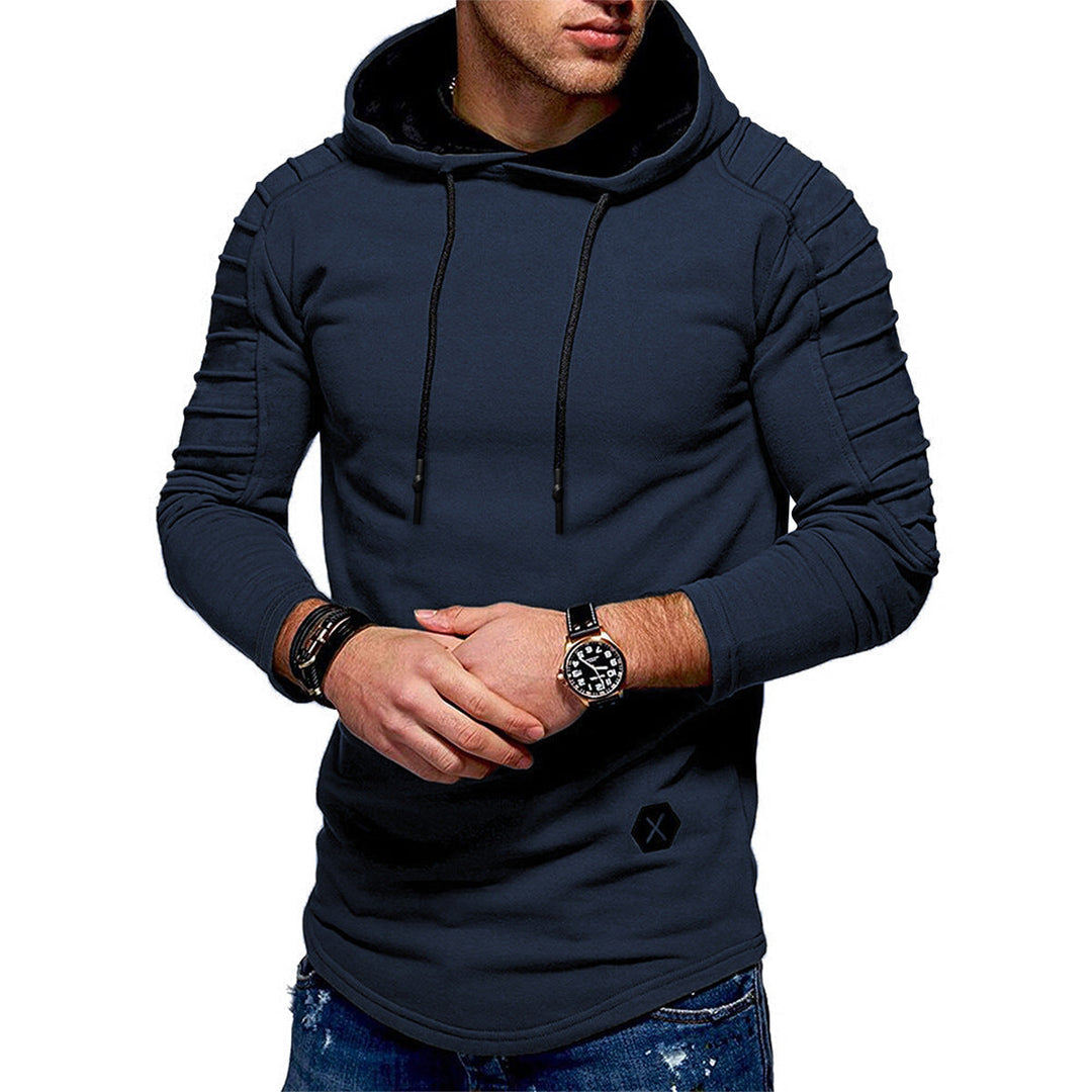 Herren Longline-Hoodie mit Kordelzug und langen Ärmeln