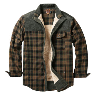 Herren Hemdjacke mit Karomuster und Taschen