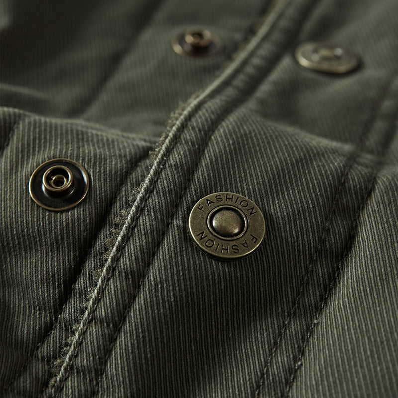 Herren-Langarmjacke mit Knöpfen und Taschen