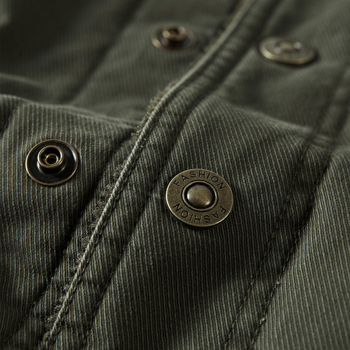 Herren-Langarmjacke mit Knöpfen und Taschen