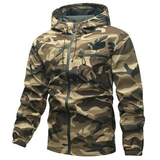 Herren Camouflage-Jacke mit Kapuze und Taschen