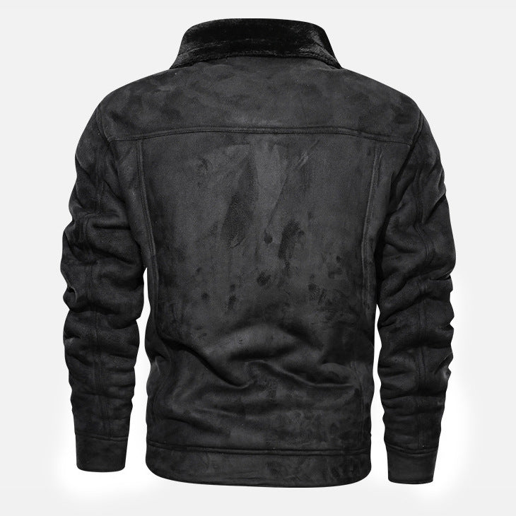 Herren Jeansjacke mit Teddyfutter und Druckknopfleiste